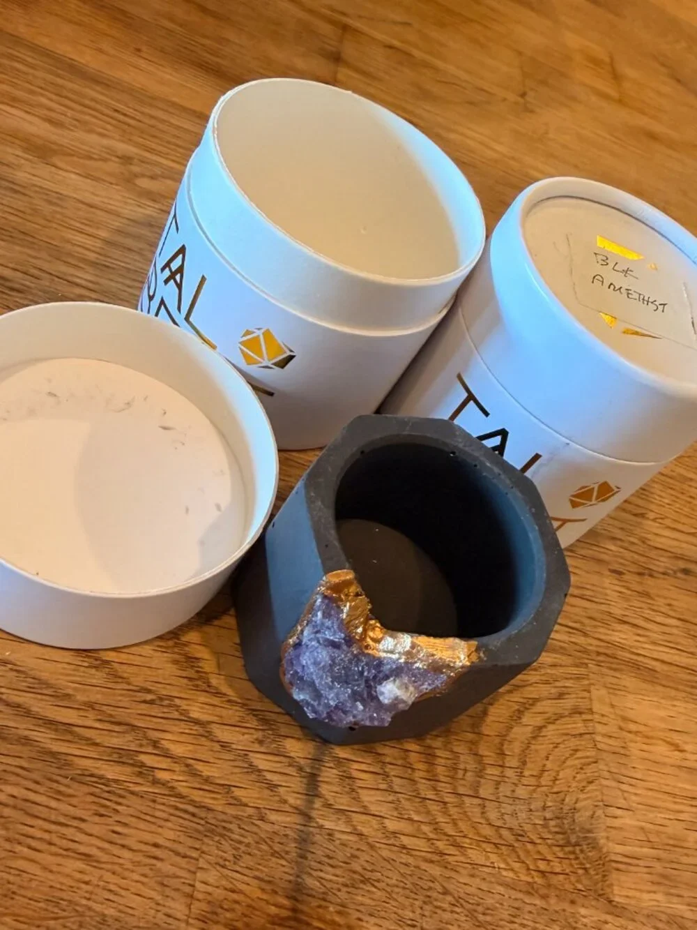 Tal & Bert hand-poured industrial concrete tea light and votive holders
